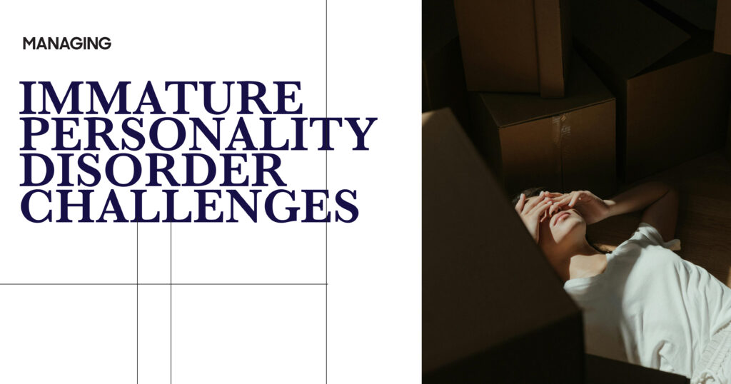 Managing Immature Personality Disorder Challenges: Woman overwhelmed by cardboard boxes, representing emotional challenges.